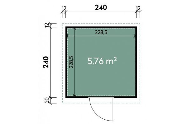 Geräteschuppen Style 2424 ET, Grundriss 1