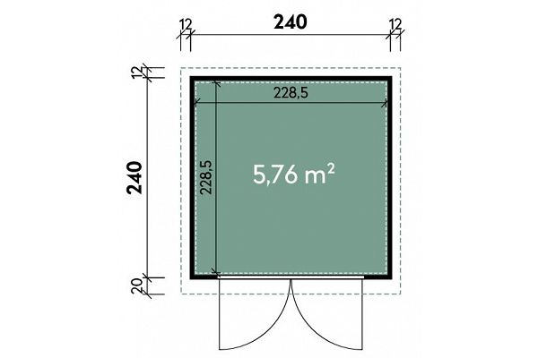 Geräteschuppen Style 2424 DT, Grundriss 1