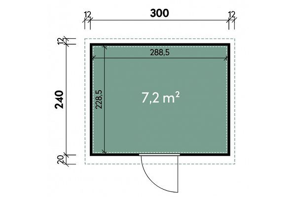 Geräteschuppen Style 3024 ET, Grundriss 1