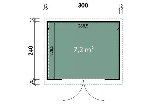 Geräteschuppen Style 3024 DT, Grundriss 1