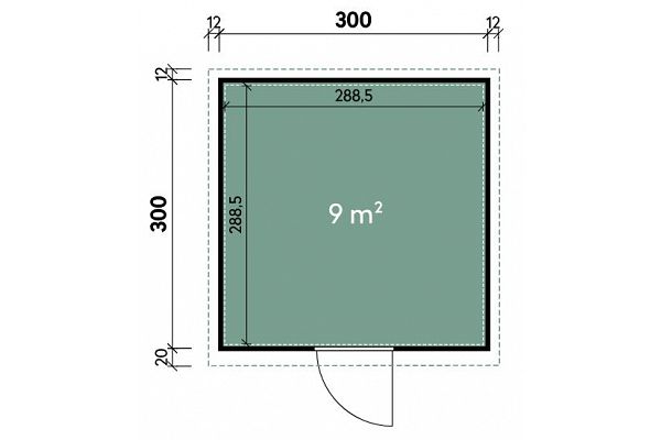 Geräteschuppen Style 3030 ET, Grundriss 1