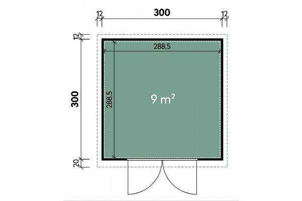 Geräteschuppen Style 3030 DT, Grundriss 1