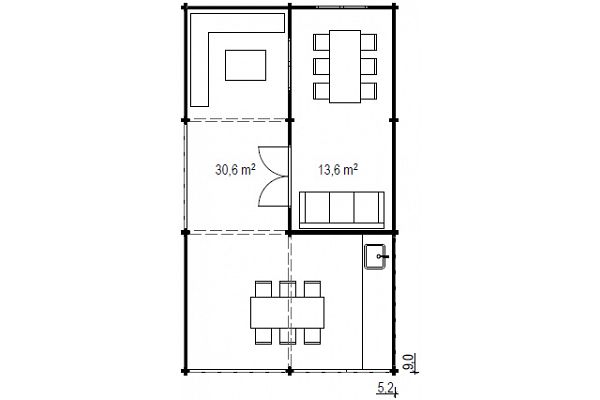Partyhaus, Grundriss 1
