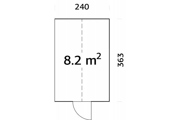 Geräteschuppen Naturefood Gewächshaus, Grundriss 1