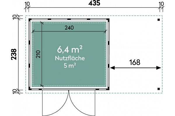 Metallica 3 mit 170cm Seitendach, Grundriss 1