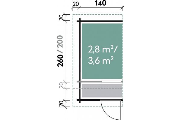 Gartenhaus Schuppen 2, Grundriss 1